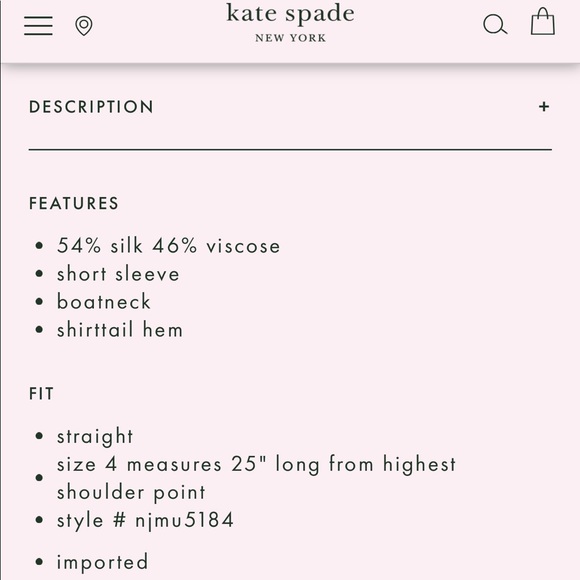 ❌SOLD ❌ Kate Spade Pink Flamingo Silk Boatneck Top - Picture 7 of 8